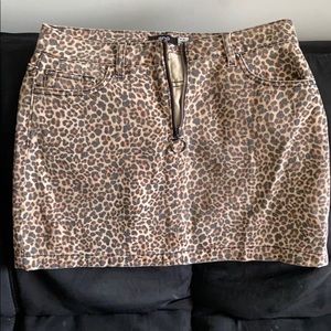 Cheetah jean skirt